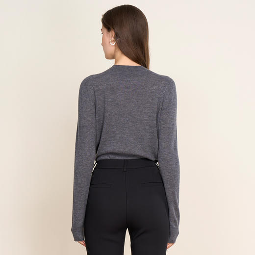 EITIE爱特爱纯色简约半高领舒适柔软羊毛秋季新款针织衫C2501808 商品图8