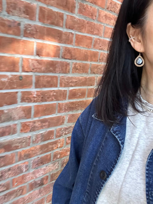 SpoiledBrat Jewelry 蓝纹欧珀斜长石耳环 商品图5