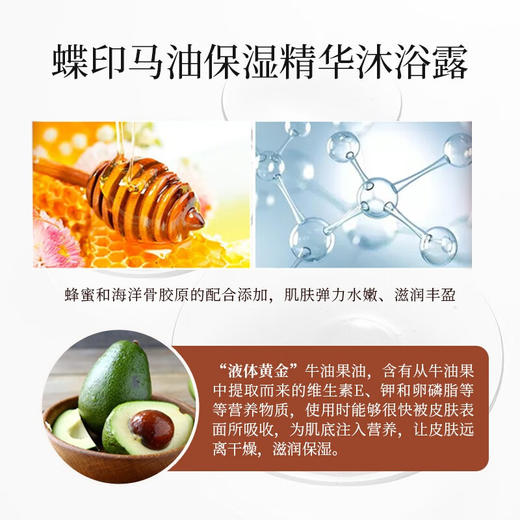 【分仓直发包邮】蝶印保湿精华马油沐浴露600ml 商品图2