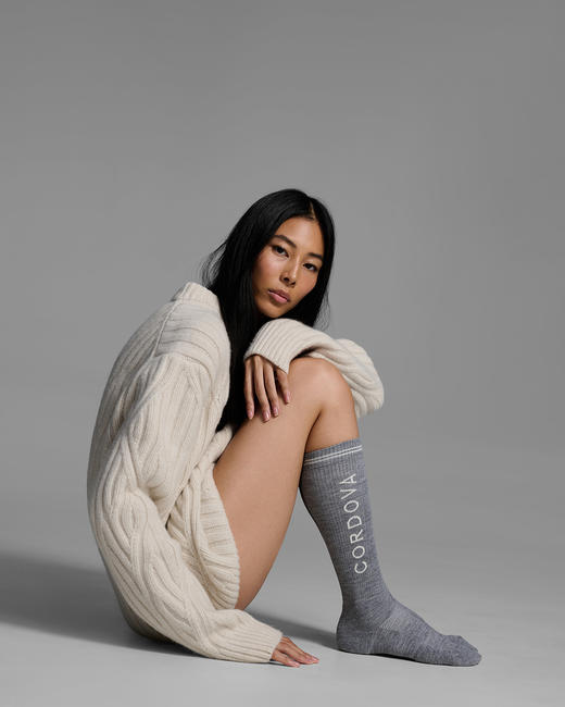 Cordova - Ski Sock - Grey Melange - 女装 - 袜子 - 麻灰 商品图2