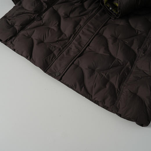 EITIE爱特爱高领大兜帽错落线迹绗缝细节感精致长款羽绒服8411115 商品图4