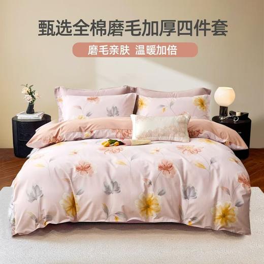 奥若拉立暖绒全棉磨毛四件套200*230CM 商品图1