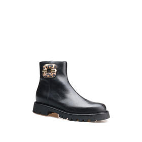 豪麟名鞋BALDININI女鞋短靴牛皮革D6B109黑色