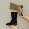 西村名物2025年冬季新款时尚铆钉舒适百搭小尖头中靴U25DC48731 商品缩略图3