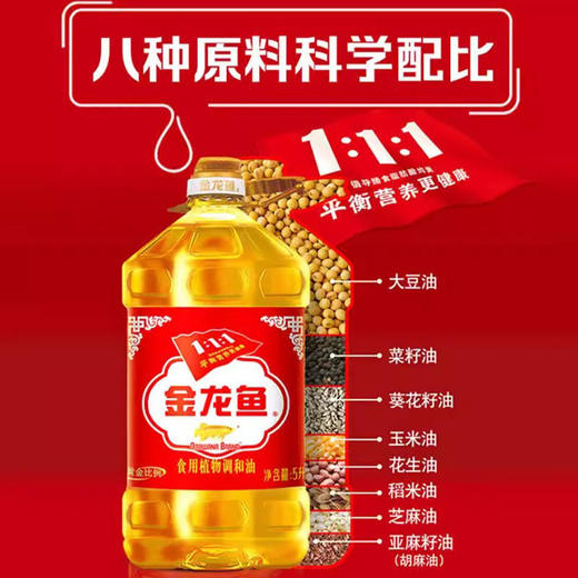 【小店自提】金龙鱼 黄金比例食用植物调和油 5L/桶 商品图1