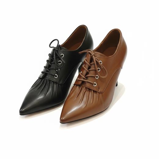 西村名物2025年秋季新款细高跟小尖头舒适原皮面深口鞋小短靴X25CM31851 商品图8