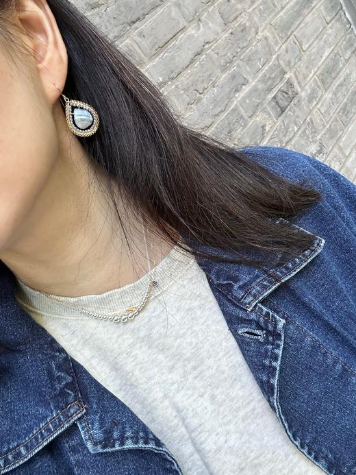 SpoiledBrat Jewelry 蓝纹欧珀斜长石耳环 商品图6