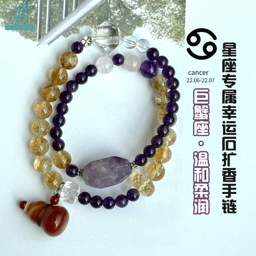 天然水晶玉石十二星座升级版，守护石扩香手链单圈时尚转运礼物女 商品图7