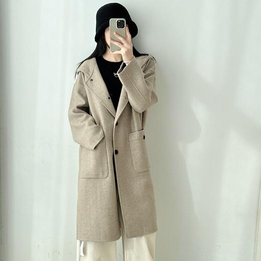 秋冬新款呢子大衣羊绒保暖显瘦百搭外套 商品图0