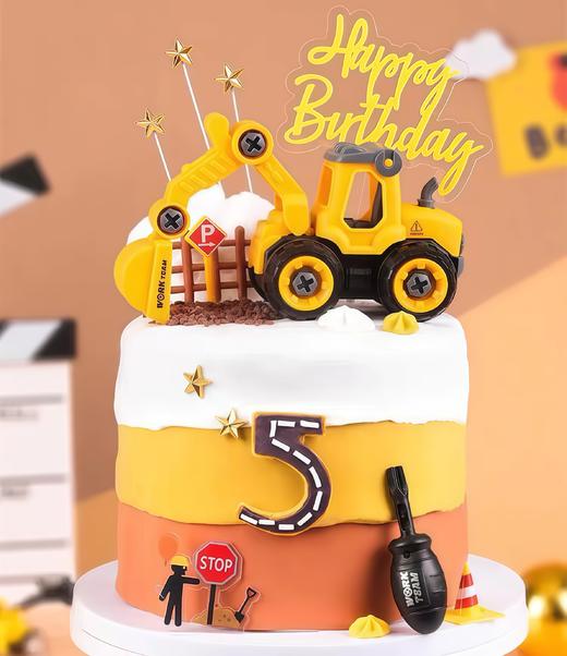 【超萌工程车5】叮当CAKE爆款儿童蛋糕-鲜果奶油蛋糕 商品图0