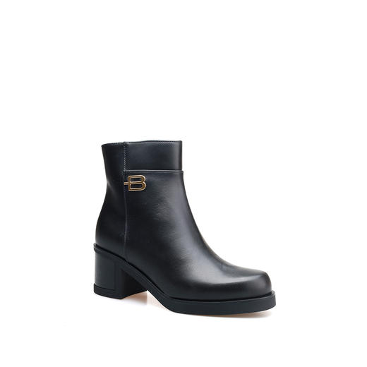 豪麟名鞋BALDININI女鞋短靴牛皮革D6B033黑色 商品图0
