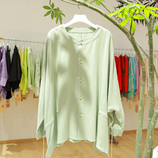 【抖音专属】新中式衬衣（25810074-青玉案） 商品图0