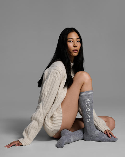 Cordova - Ski Sock - Grey Melange - 女装 - 袜子 - 麻灰 商品图3