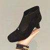 西村名物2025年冬季新款时尚中跟绒面小方头切尔西靴时装靴U25DS49411 商品缩略图1