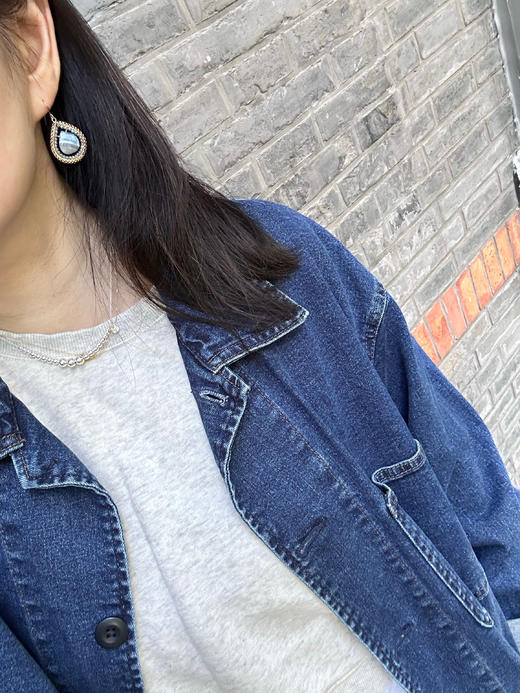 SpoiledBrat Jewelry 蓝纹欧珀斜长石耳环 商品图8