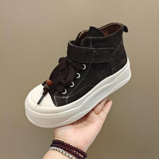 西村名物2025年冬季新款舒适厚底系带软底软面饼干鞋休闲板鞋U25DS49791 商品图0