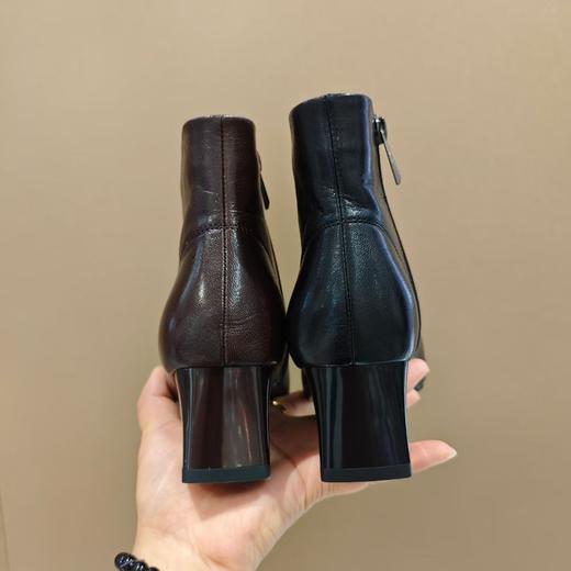 西村名物2025年冬季新款时尚中跟小尖头侧拉链切尔西靴时装靴U25DS49731 商品图3