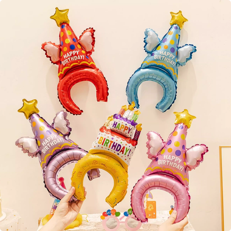 充气发箍生日帽子（配打气筒）