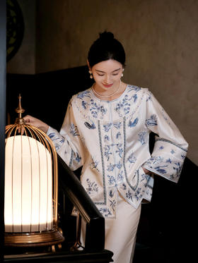 盛唐牡丹盛奢系列 |重缎真丝手绣对襟外套