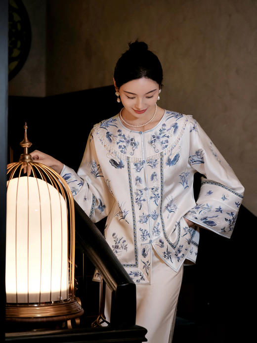 盛唐牡丹盛奢系列 |重缎真丝手绣对襟外套 商品图0