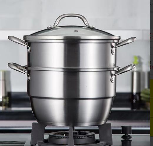 【官方正品保证】	欧乐菲欧式304不锈钢汤锅加厚电燃气通用熬粥家用双耳蒸锅复合24cm-OLO24HZ 商品图0