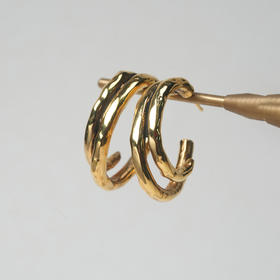 北京仓｜Goossens Paris-Lutèce-金色 双环 耳环［法国设计师］