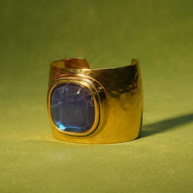 北京仓｜Goossens Paris-RENAISSANCE-宝蓝色 岩石水晶 宽手镯［法国设计师］