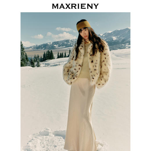 【冬日逸境-商场同款】MAXRIENY复古豹纹环保皮草外套女24冬新款(货号:MC85JA803) 商品图1