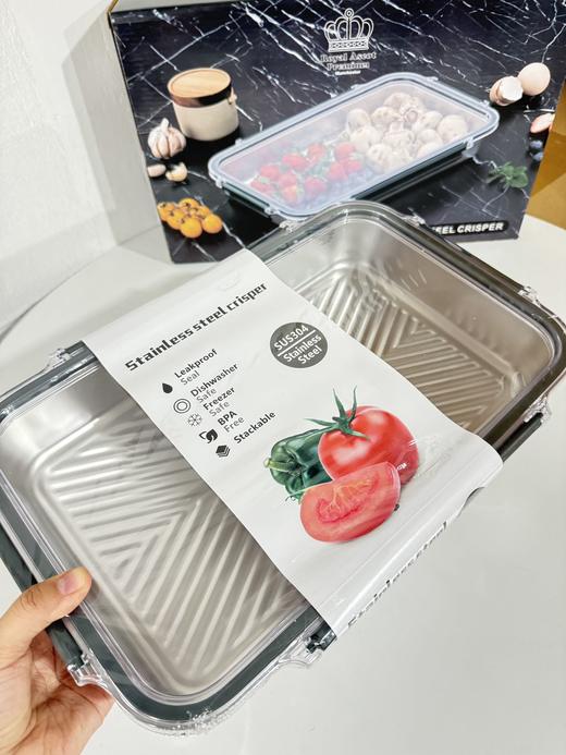 很厚！很扎实！饺子盘 厨房保鲜黑科技不锈钢保鲜盒 商品图4