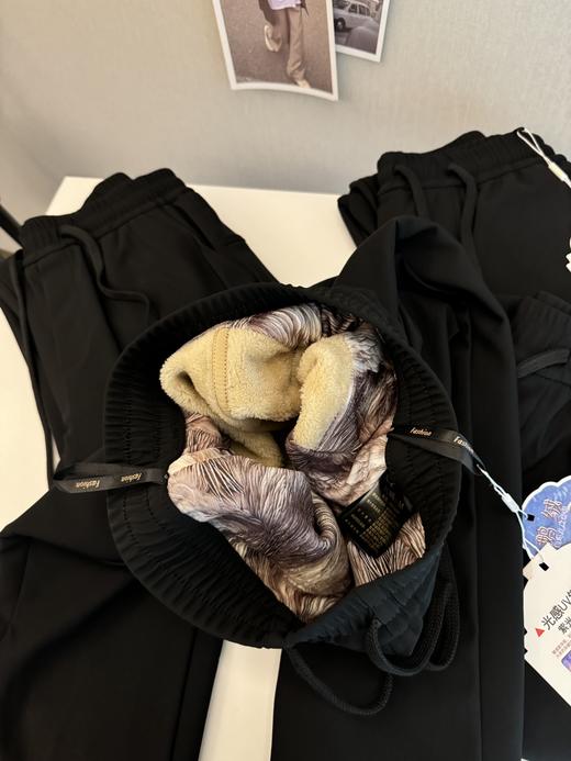 冬季光感UV锁温90白鹅绒纯色加绒保暖锥形小直筒羽绒裤棉裤情侣装 商品图5