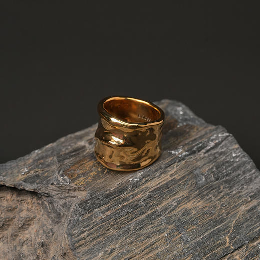 北京仓｜Goossens Paris-Lutèce-金色 纹理 大号 戒指［法国设计师］ 商品图1