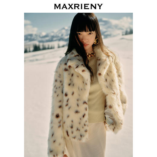 【冬日逸境-商场同款】MAXRIENY复古豹纹环保皮草外套女24冬新款(货号:MC85JA803) 商品图2