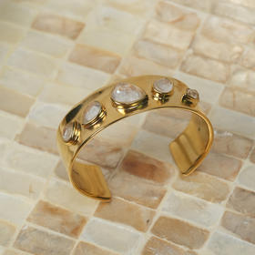 北京仓｜Goossens Paris-Cachemire-5颗水晶 宽手镯［法国设计师］