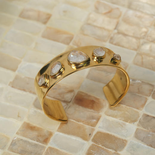 北京仓｜Goossens Paris-Cachemire-5颗水晶 宽手镯［法国设计师］ 商品图0