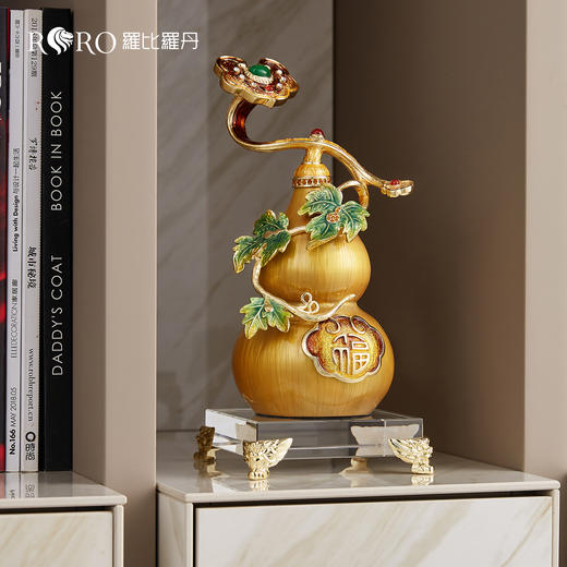 E-LB-91685J 罗比罗丹 珐琅福禄如意摆件 葫芦 （12*10.5*25） 商品图2