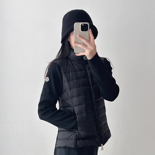 针织拼接翻领立领两穿修身羽绒服外套 商品图3