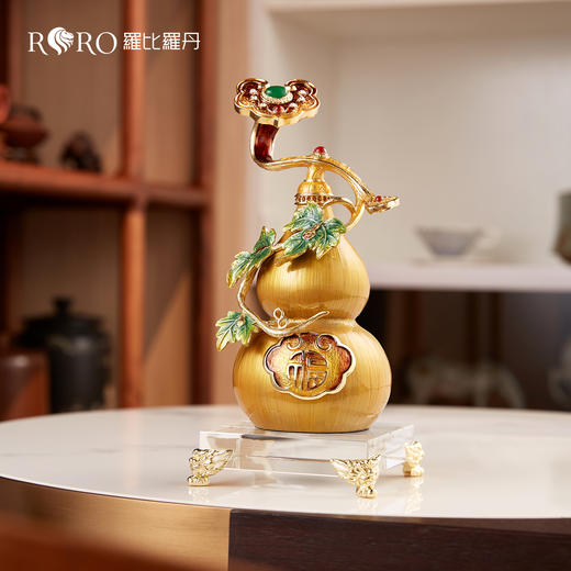 E-LB-91685J 罗比罗丹 珐琅福禄如意摆件 葫芦 （12*10.5*25） 商品图1