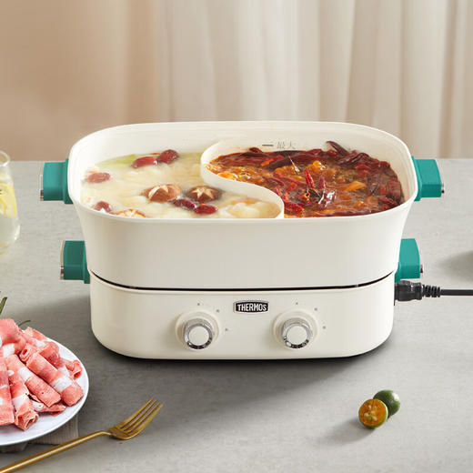 【分仓直发包邮】膳魔师（THERMOS）多功能分体鸳鸯锅EHA-4351A-G 商品图3
