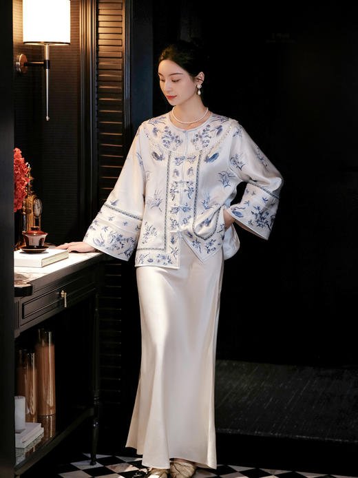 盛唐牡丹盛奢系列 |重缎真丝手绣对襟外套 商品图7