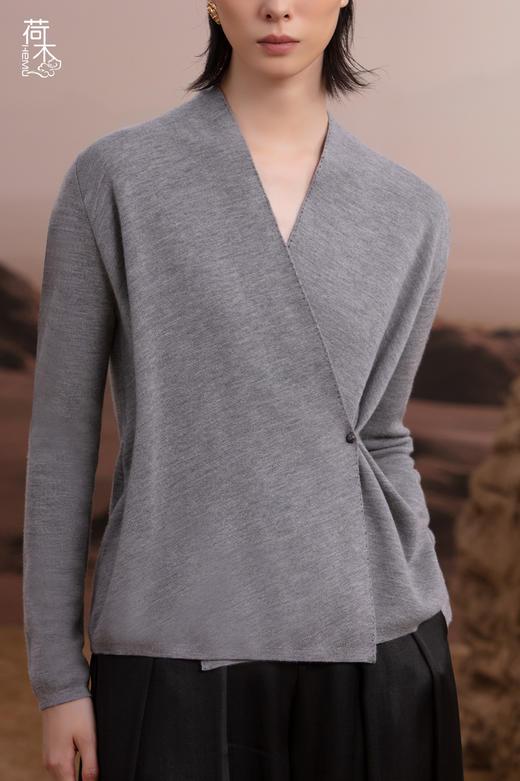 荷木HEMU丨如初·交领羊绒短衫 商品图2