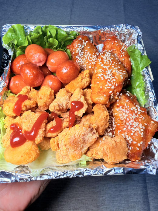 【三味小食】鸡翅+鸡米花+爆汁肠 商品图1