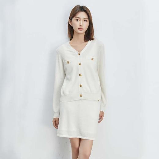 VogoPetite小香风V领针织开衫100%山羊绒BP133F1503 商品图3