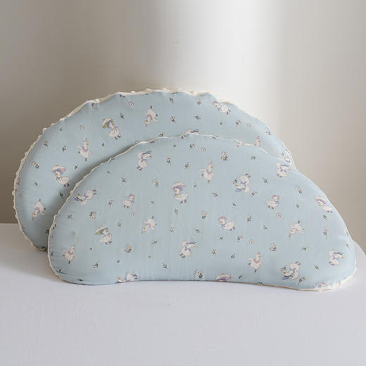 自然醒绒豆豆A类母婴级全棉月牙硅胶儿童枕学生枕芯XK 商品图1