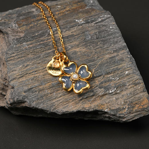 北京仓｜Goossens Paris-Talisman-蓝色 四叶草 项链［法国设计师］ 商品图0