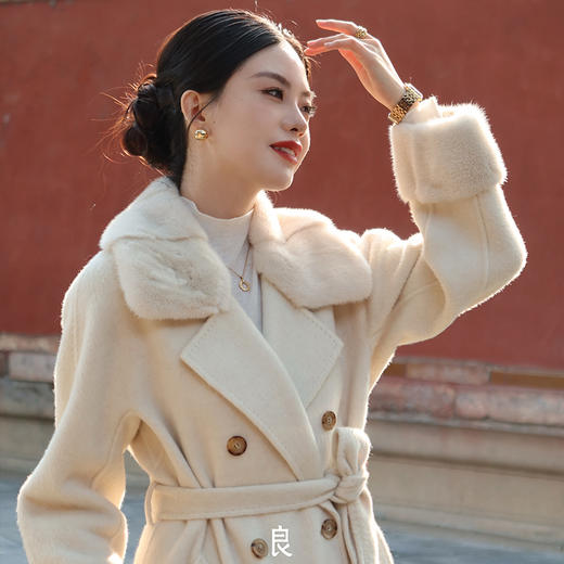 【特价不退换】【预售7天】良木礼山羊绒水貂大衣（D8208） 商品图3