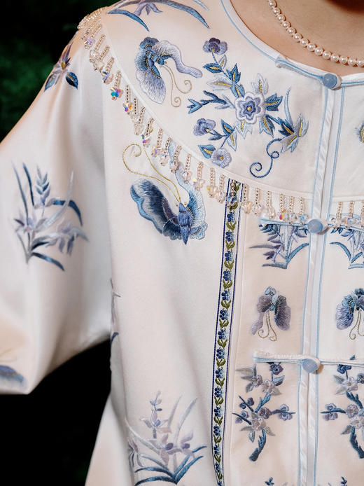 盛唐牡丹盛奢系列 |重缎真丝手绣对襟外套 商品图6
