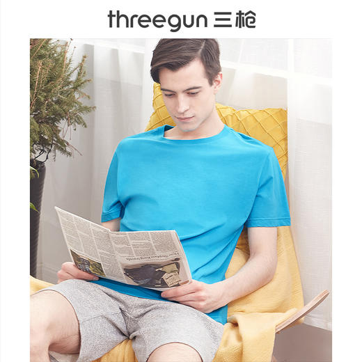 Threegun三枪 水柔棉圆领短袖衫-23033A911 商品图1