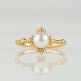 订购10周到｜Shinkai-spread akoya-Akoya珍珠 钻石 戒指［日本设计师］