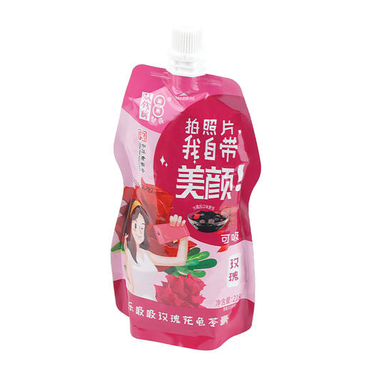 双钱乐吸吸龟苓膏（原味、玫瑰、红豆） 218g 商品图1
