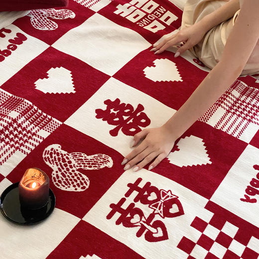 自然醒针织露丝绒沙发毯午睡披肩毯婚庆系列（赠礼盒包装）MT 商品图2